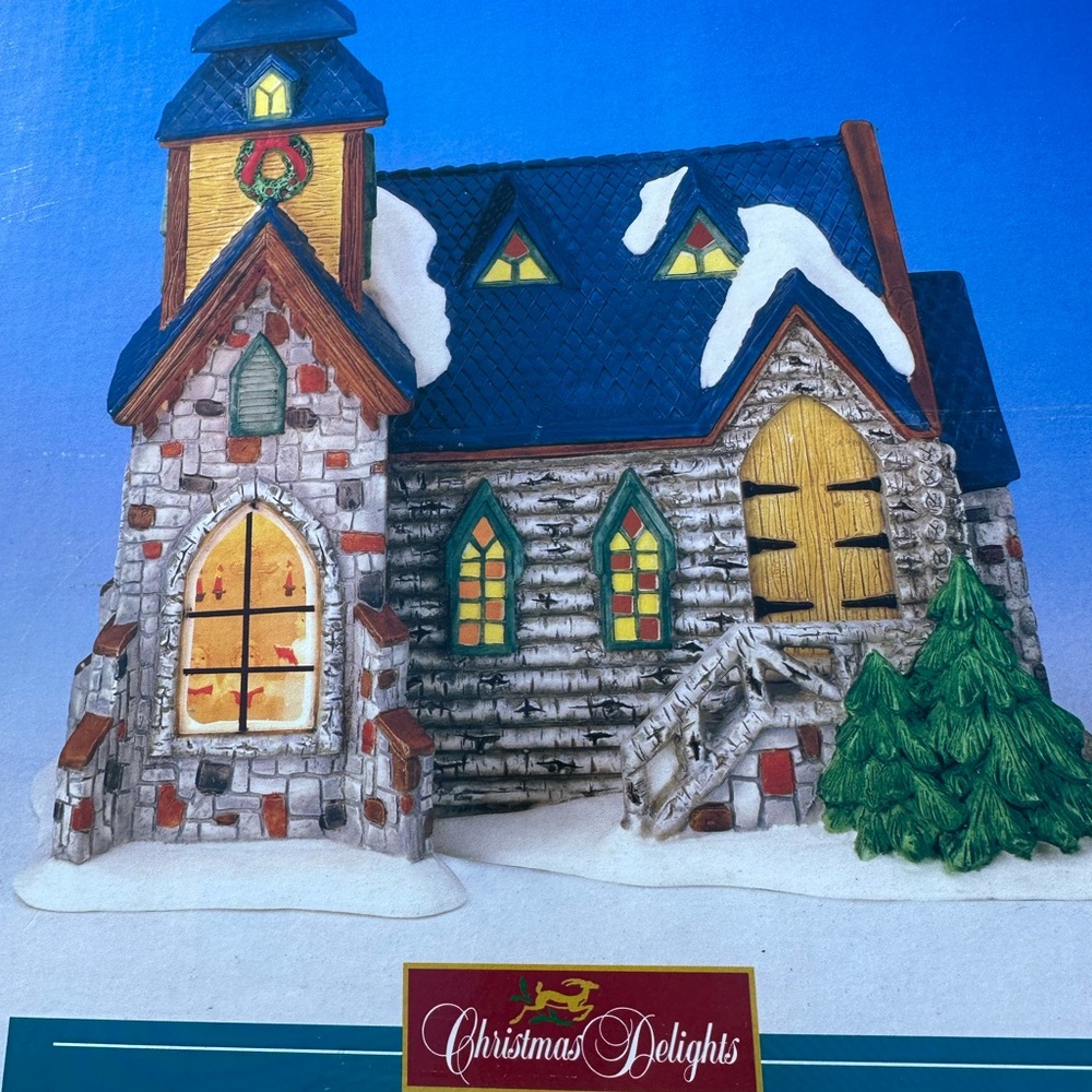 Christmas Delights Lighted Stone Christmas Village Church & Accessory Pieces